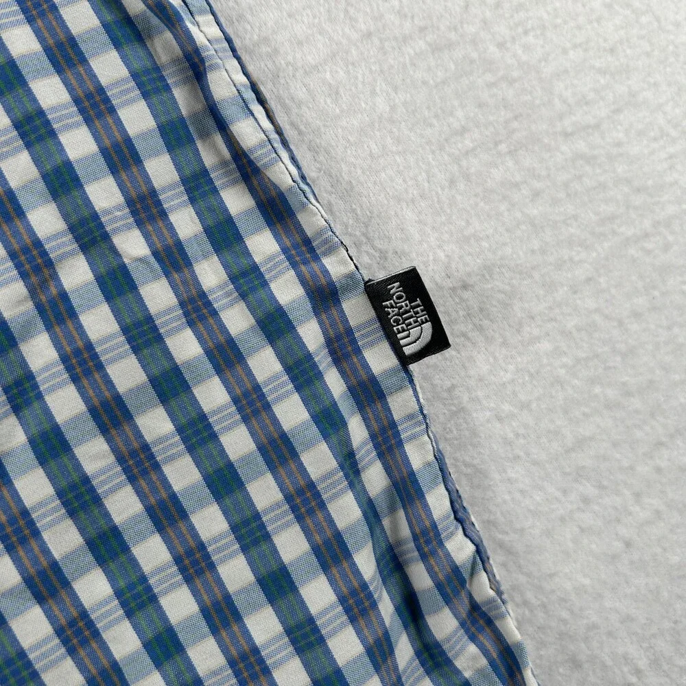 The North Face Shirt Mens Medium Blue Short Sleeve Button Up Outdoor Hiking